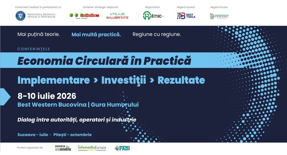 Economia Circulară în Practică – Implementare | Investiții | Rezultate - Gura Humorului - Best Western Bucovina 08–10 iulie 2026